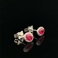 Earrings Recarlo Woman in White Gold Rubino 1.11 Ct XE 237/BRU2 - XE 237/BRU2